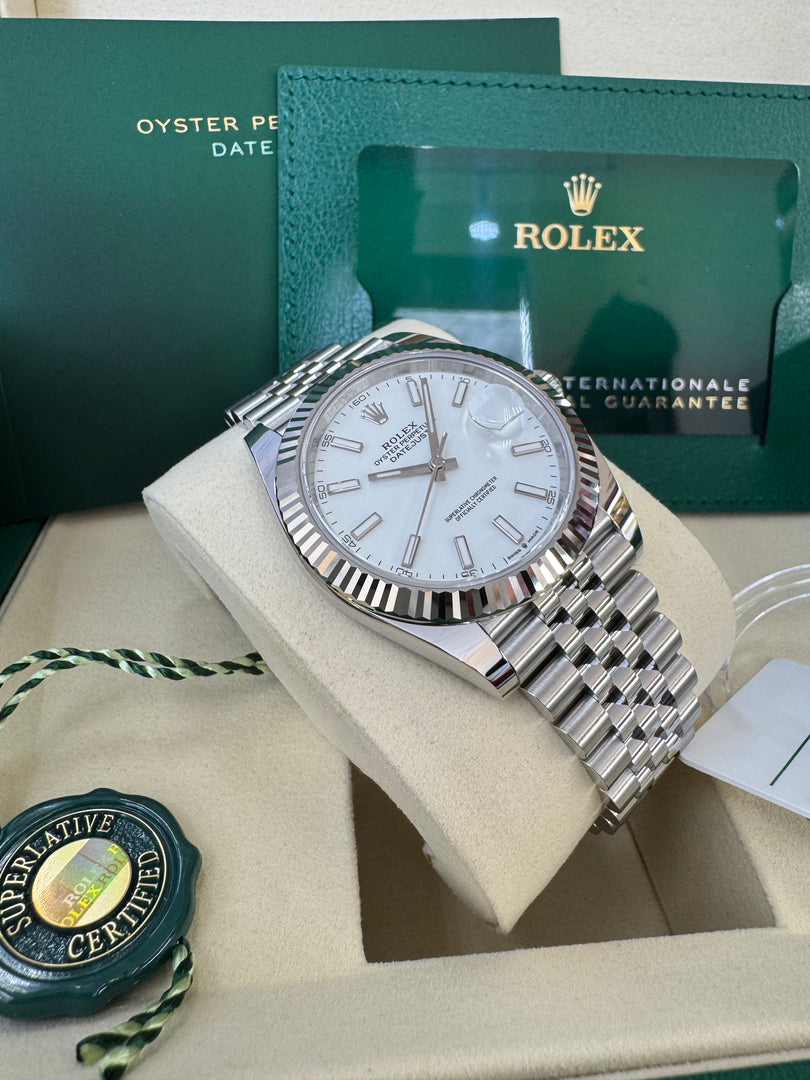 Rolex Datejust 41mm 126334 2025 White Index Dial Jubilee
