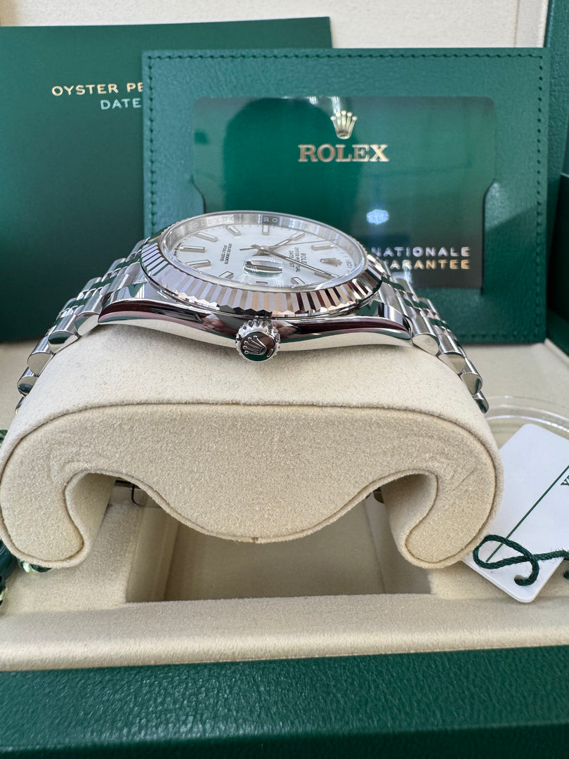 Rolex Datejust 41mm 126334 2025 White Index Dial Jubilee