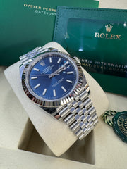 Rolex Datejust 41mm 126334 2025 Blue Index Dial Jubilee