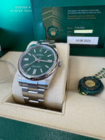 Load image into Gallery viewer, Rolex Oyster Perpetual 41mm 2023 Green Dial 124300
