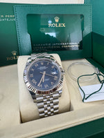 Load image into Gallery viewer, Rolex Datejust 41mm 126334 2026 Green Bright Blue Dial Jubilee