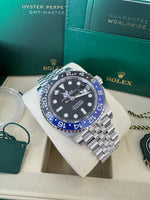 Load image into Gallery viewer, Rolex GMT-Master II "BatGirl" 2026 126710BLNR Jubilee New Wood Card