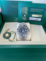 Load image into Gallery viewer, Rolex GMT-Master II "Bruce Wayne" 2026 126710GRNR Jubilee New Wood Card