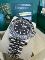 Load image into Gallery viewer, Rolex GMT-Master II "Bruce Wayne" 2026 126710GRNR Jubilee Full Stickers New Wood Card