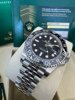 Load image into Gallery viewer, Rolex GMT-Master II "Bruce Wayne" 2026 126710GRNR Jubilee Full Stickers New Wood Card