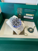Load image into Gallery viewer, Rolex GMT-Master II "BatGirl" 2026 126710BLNR Jubilee WoodCard