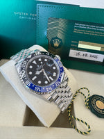 Load image into Gallery viewer, Rolex GMT-Master II "BatGirl" 2026 126710BLNR Jubilee WoodCard