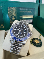 Load image into Gallery viewer, Rolex GMT-Master II "BatGirl" 2026 126710BLNR Jubilee WoodCard