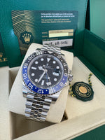 Load image into Gallery viewer, Rolex GMT-Master II "BatGirl" 2026 126710BLNR Jubilee WoodCard