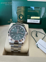 Load image into Gallery viewer, Rolex Datejust 41mm 126334 2026 Mint Green Dial Oyster