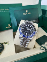 Load image into Gallery viewer, Rolex GMT-Master II "BatGirl" 2026 126710BLNR Jubilee WoodCard