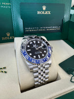 Load image into Gallery viewer, Rolex GMT-Master II "BatGirl" 2026 126710BLNR Jubilee WoodCard