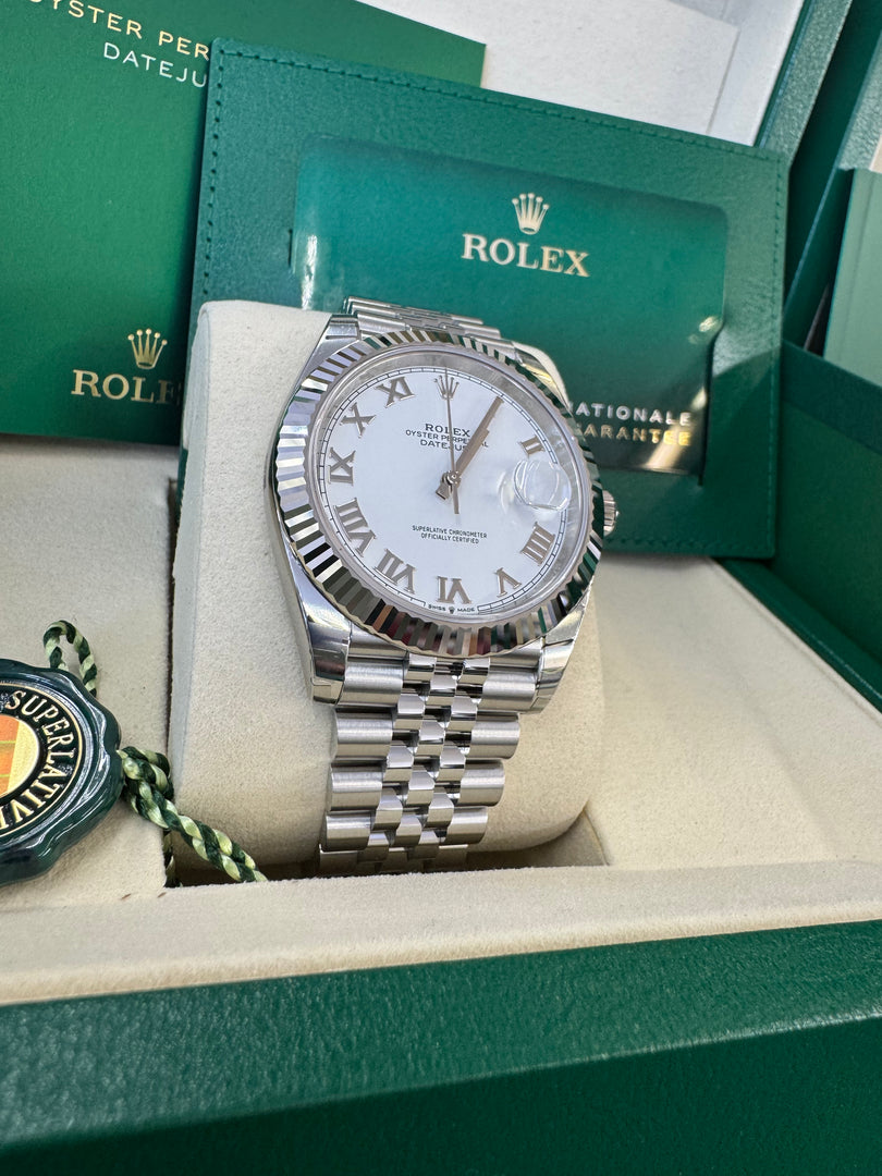 Rolex Datejust 41mm 126334 2025 White Roman Dial Jubilee