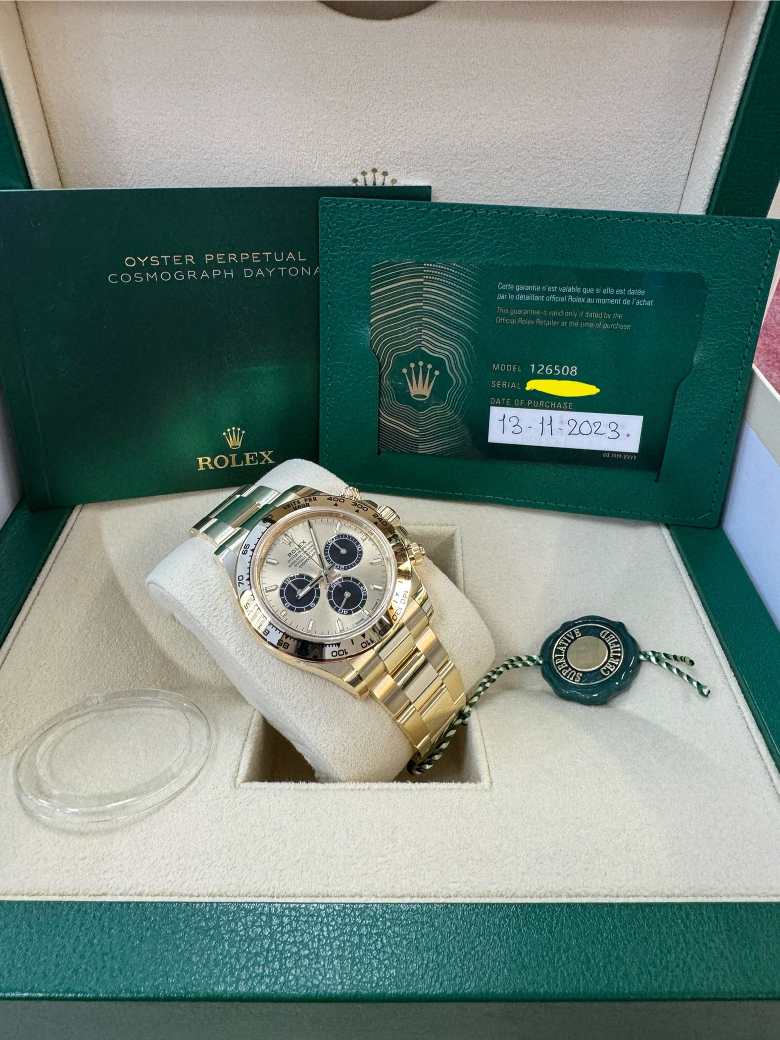 Rolex Daytona 126508 Unworn Card 2023 Champagne Dial Timepieces