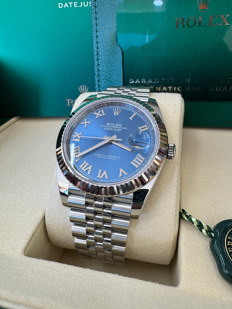 Rolex Datejust 41mm 126334 2025 Blue Roman Dial Jubilee