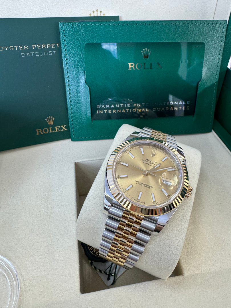 Rolex Datejust 41 Champagne Index Dial 126333 2025 Jubilee