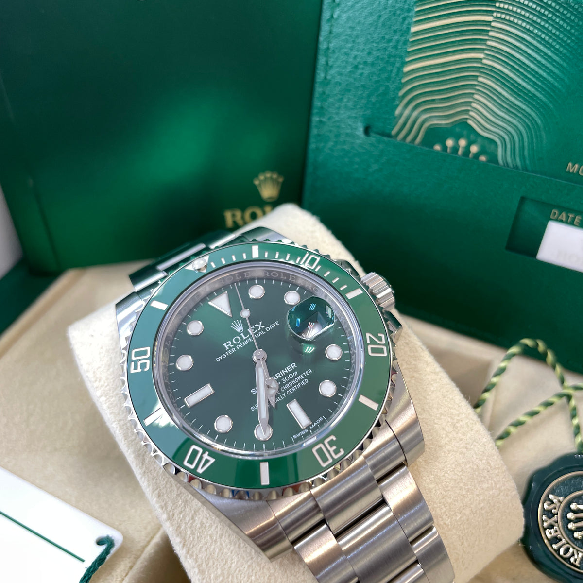 Rolex Submariner Date 116610LV Unworn Hulk Full Stickers – Timepieces ...
