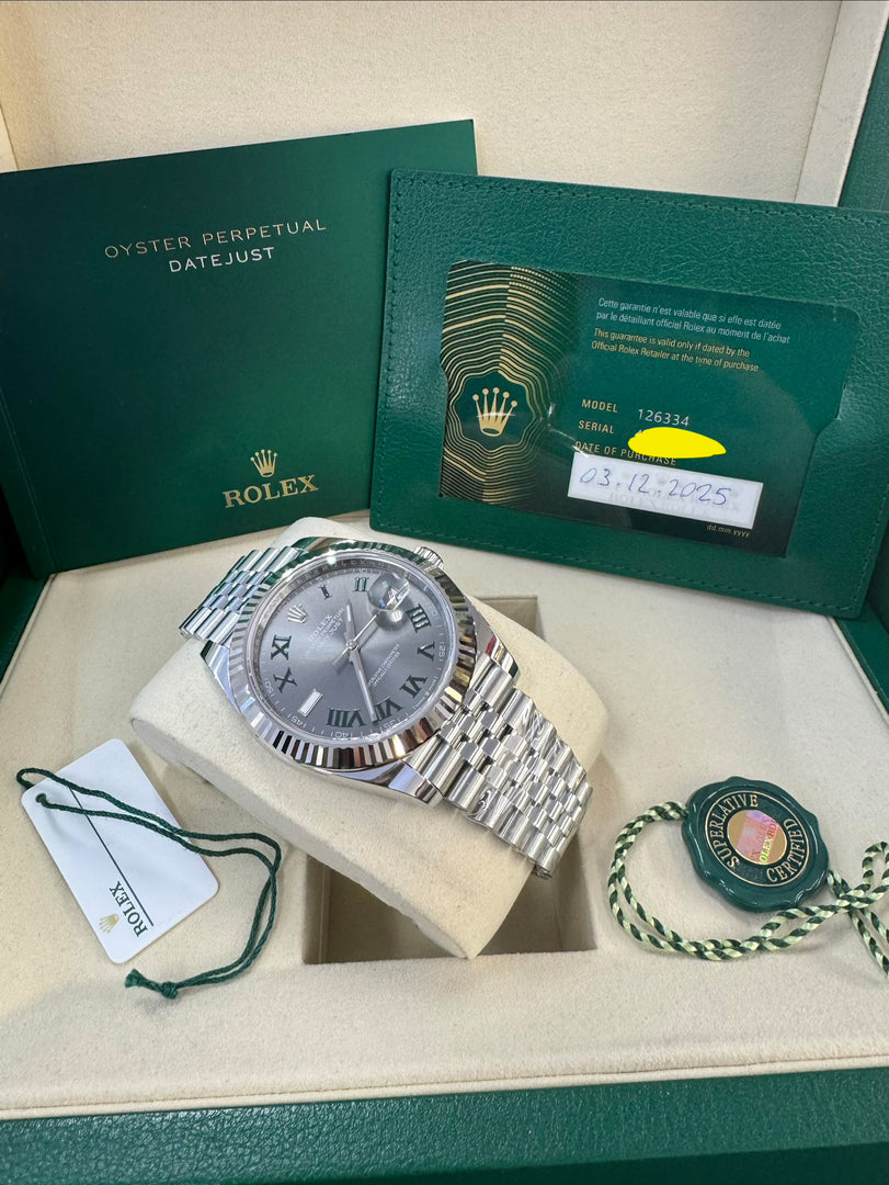 Rolex Datejust 41mm 126334 2025 Wimbeldon Dial Jubilee