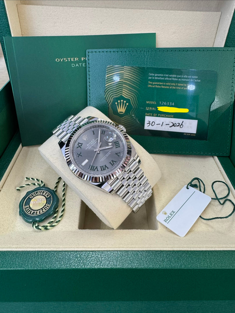 Rolex Datejust 41mm 126334 2026 Wimbeldon Dial Jubilee