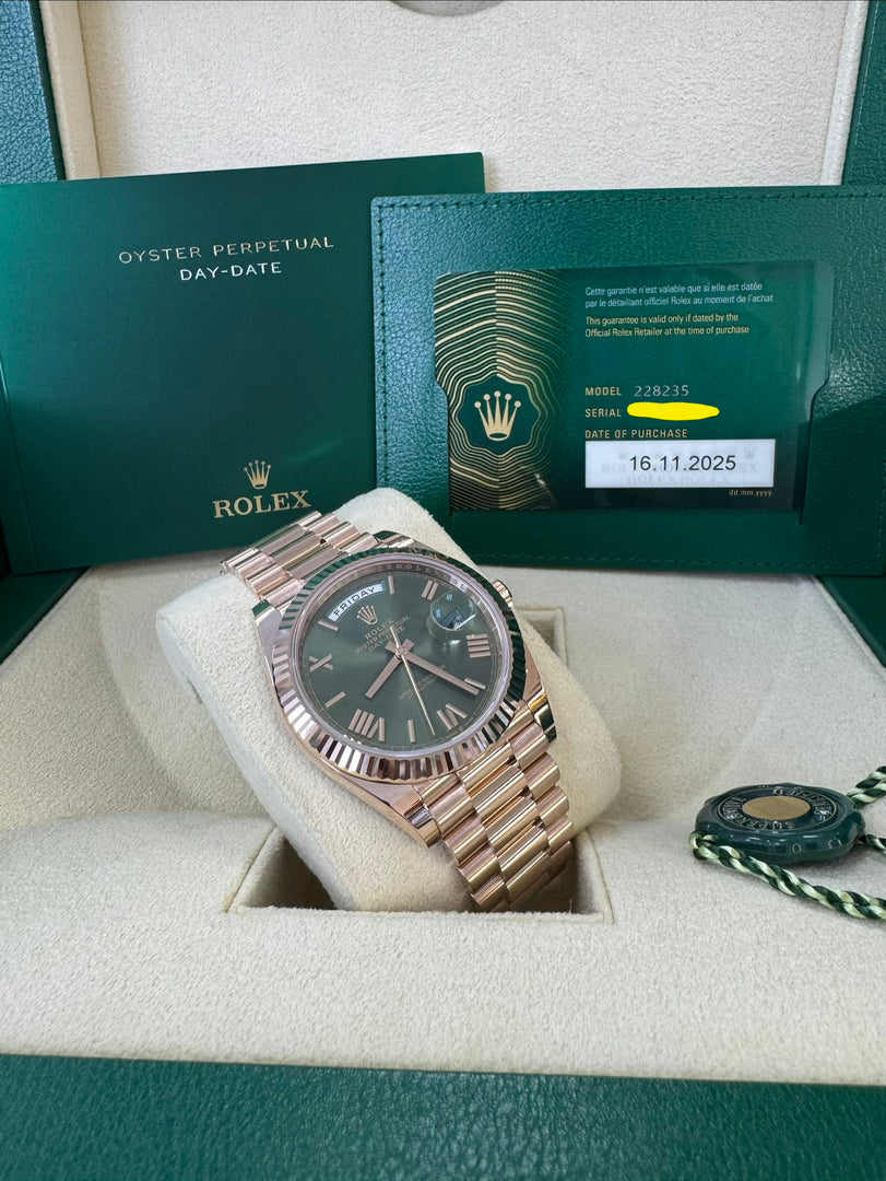 Rolex Day-Date 40 Olive Dial 228235 2025 (60th Anniversary)