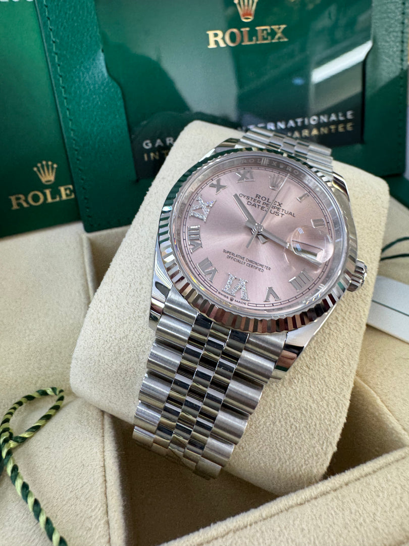 Rolex Datejust 36mm 126234 2024 Pink 6&9 Diamond Dial Jubilee