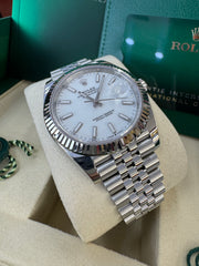 Rolex Datejust 41mm 126334 2025 White Index Dial Jubilee