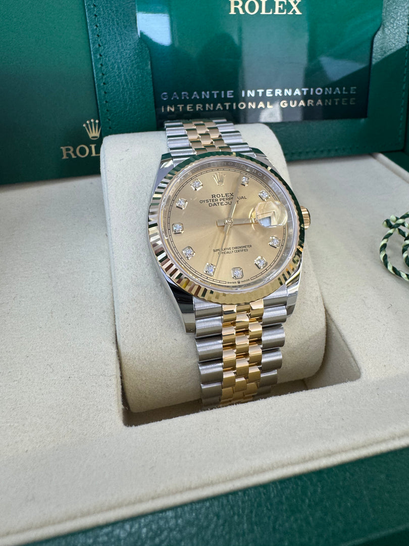 Rolex Datejust 36mm 126233 2025 Champagne Diamond Dial
