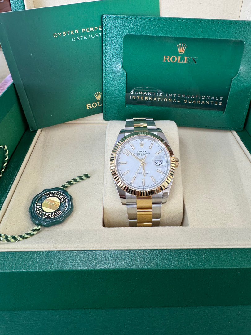 Rolex Datejust 41 White Index Dial 126333 2025 Oyster
