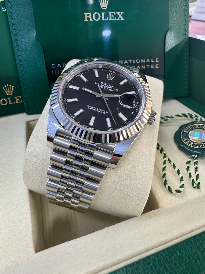 Rolex Datejust 41mm 126334 2025 Black Index Dial Jubilee