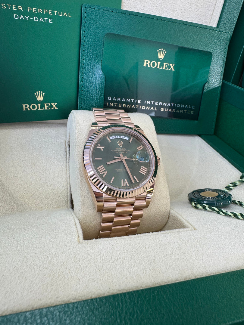 Rolex Day-Date 40 Olive Dial 228235 2025 (60th Anniversary)