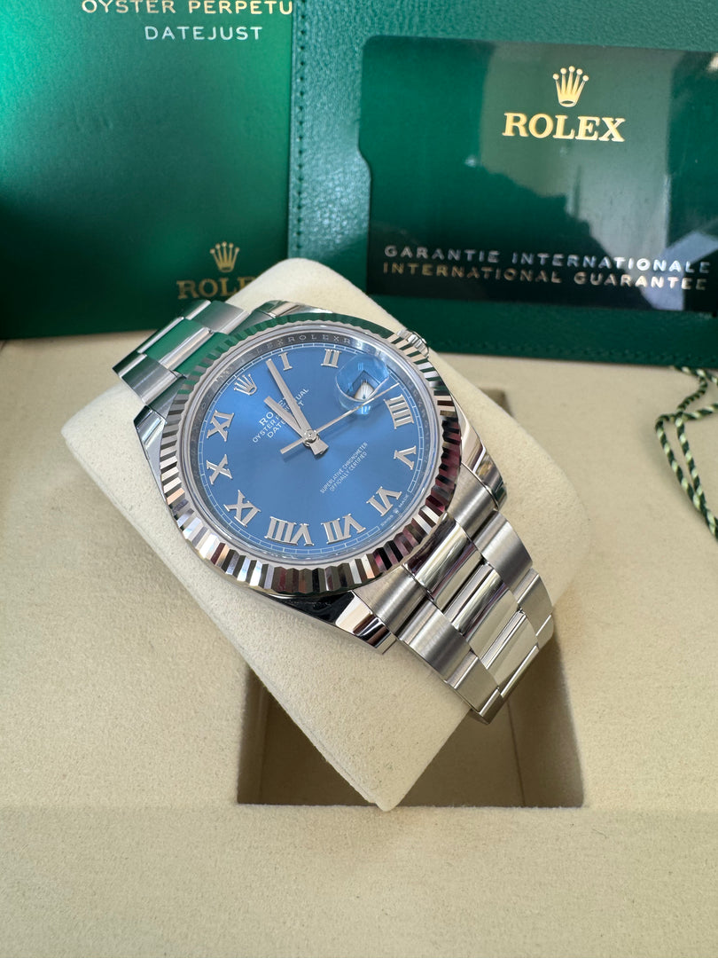 Rolex Datejust 41mm 126334 2025 Blue Roman Dial Oyster