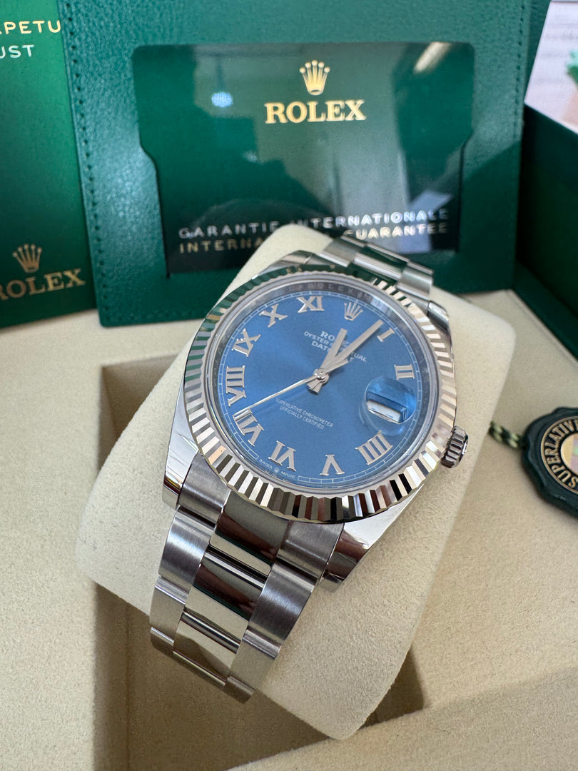 Rolex Datejust 41mm 126334 2025 Blue Roman Dial Oyster