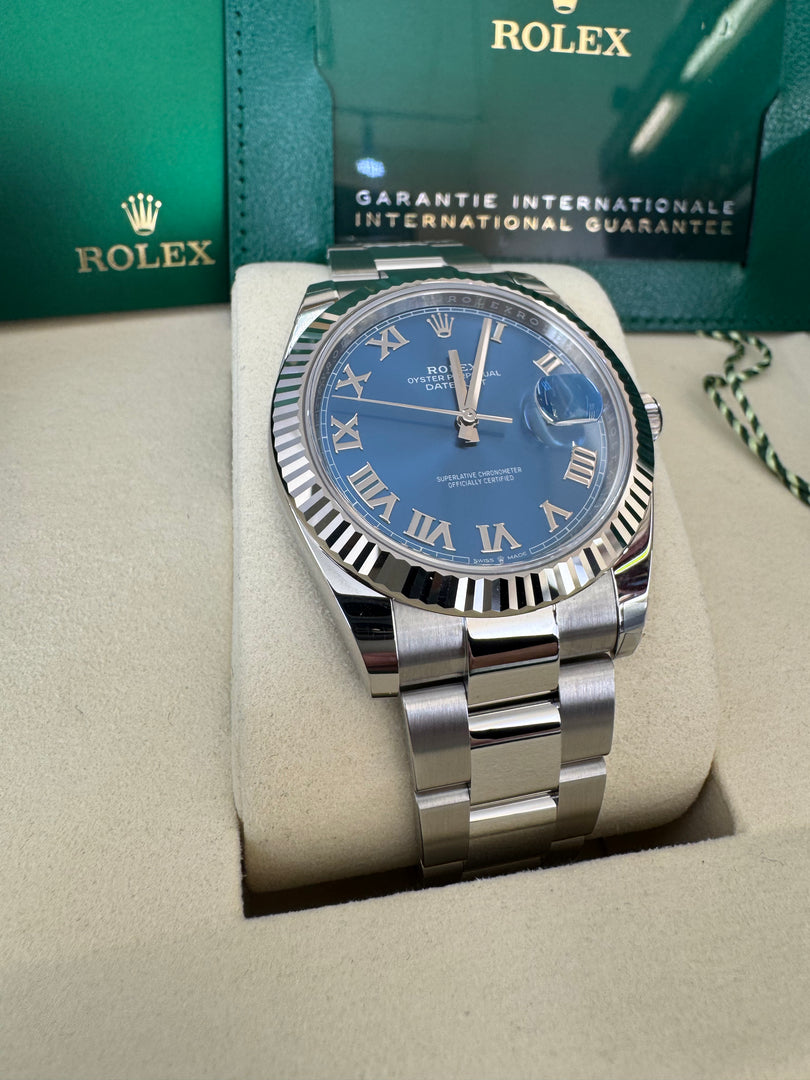 Rolex Datejust 41mm 126334 2025 Blue Roman Dial Oyster