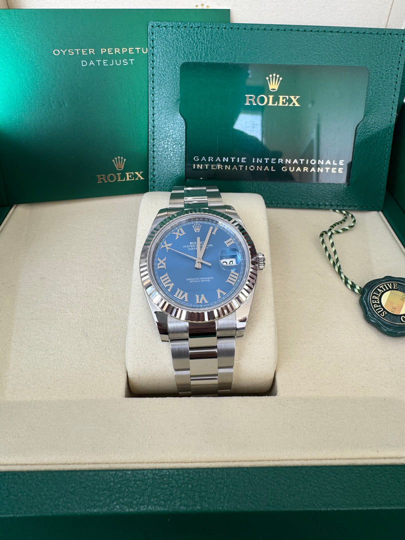 Rolex Datejust 41mm 126334 2025 Blue Roman Dial Oyster