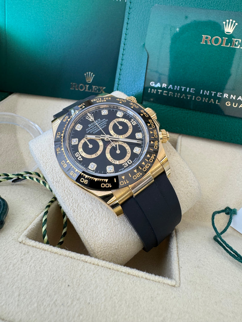 Rolex Daytona 116518LN OysterFlex Black Diamond Dial 2021