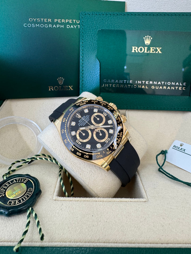 Rolex Daytona 116518LN OysterFlex Black Diamond Dial 2021
