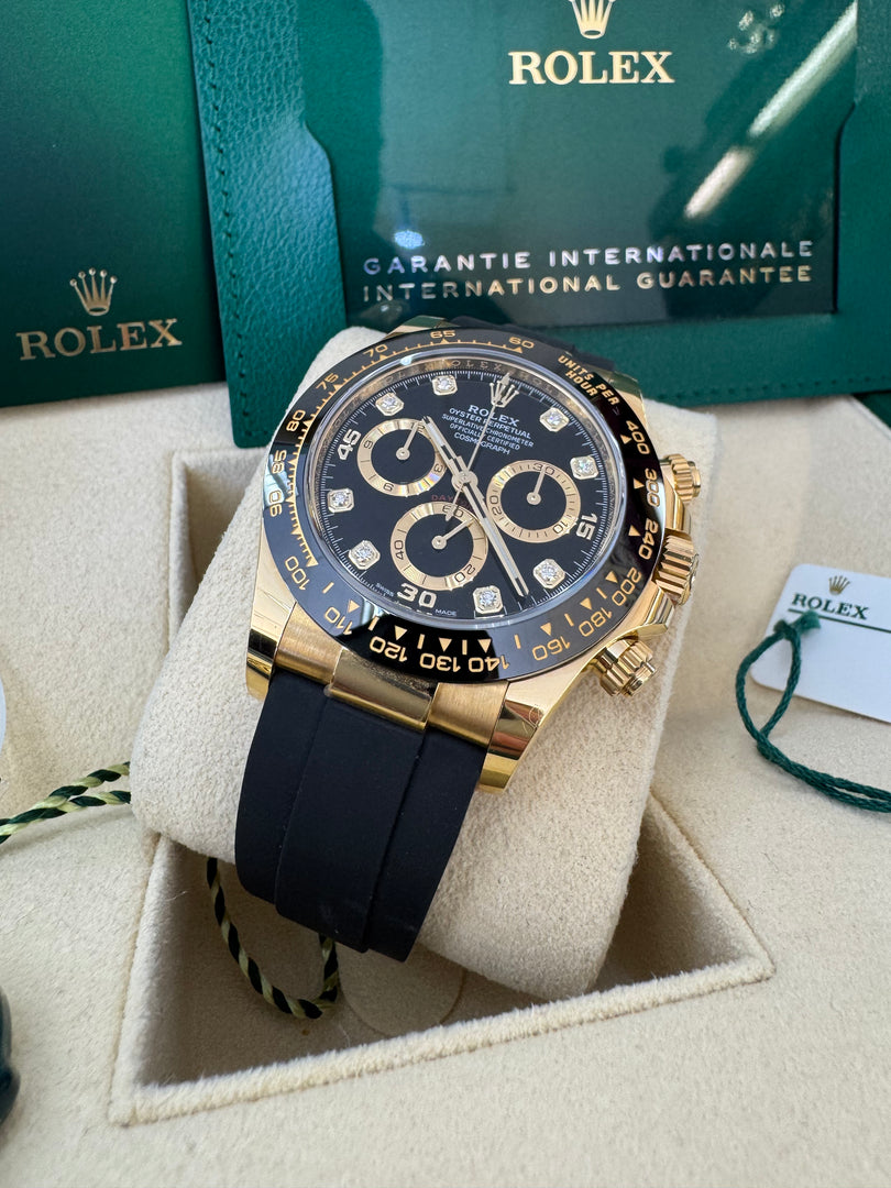 Rolex Daytona 116518LN OysterFlex Black Diamond Dial 2021