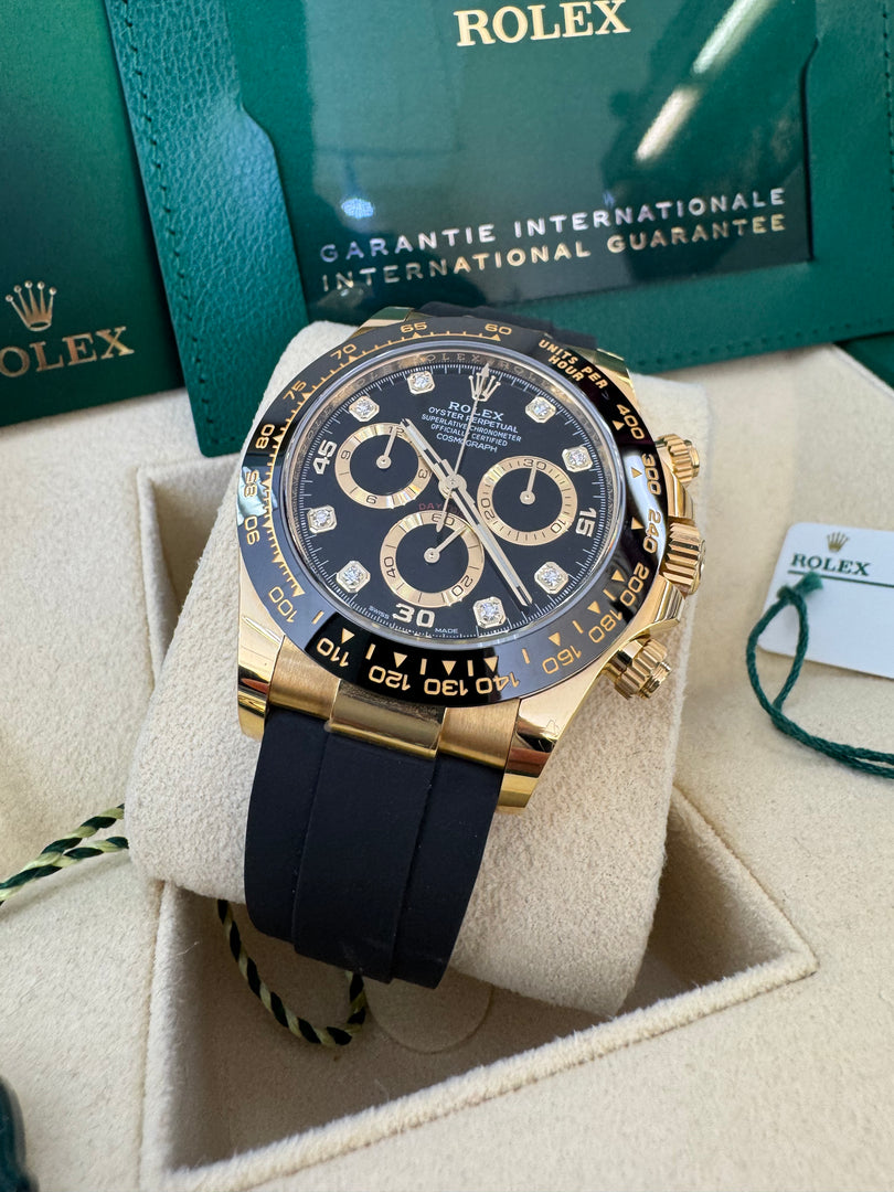 Rolex Daytona 116518LN OysterFlex Black Diamond Dial 2021