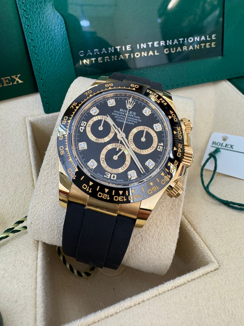 Rolex Daytona 116518LN OysterFlex Black Diamond Dial 2021