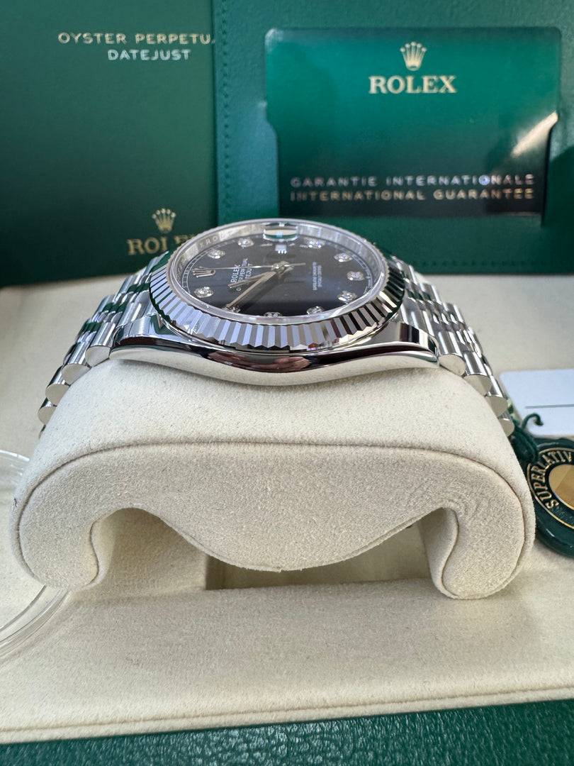 Rolex Datejust 41mm 126334 2025 Blue Diamond Dial Jubilee