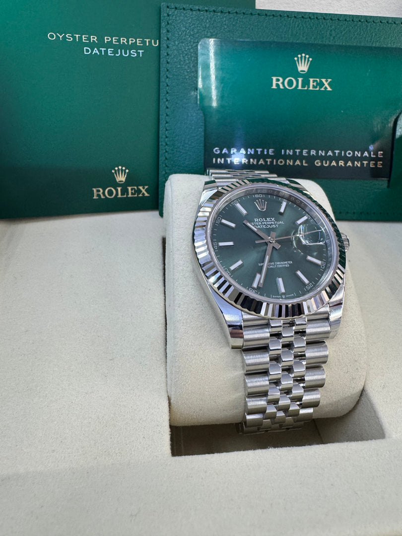 Rolex Datejust 41mm 126334 2026 Mint Green Dial Jubilee