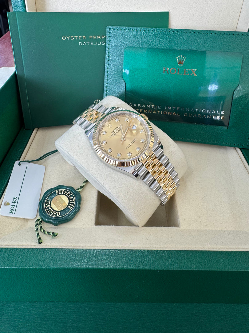 Rolex Datejust 36mm 126233 2026 Champagne Diamond Dial