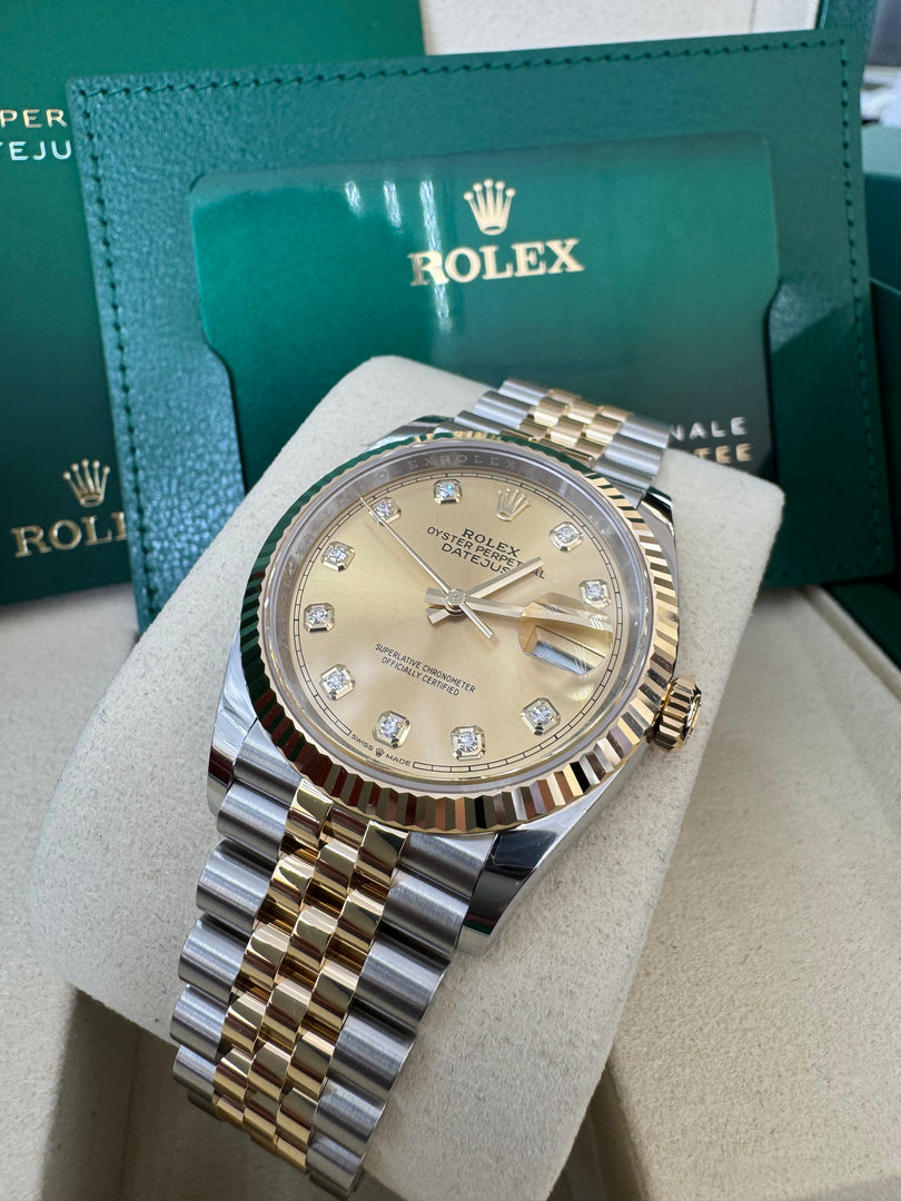 Rolex Datejust 36mm 126233 2026 Champagne Diamond Dial
