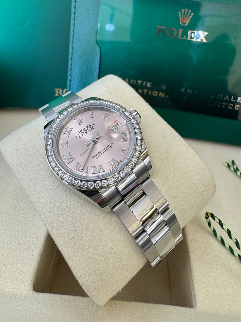 Rolex Datejust 28mm 279384RBR 2024 Pink Roman Dial Oyster