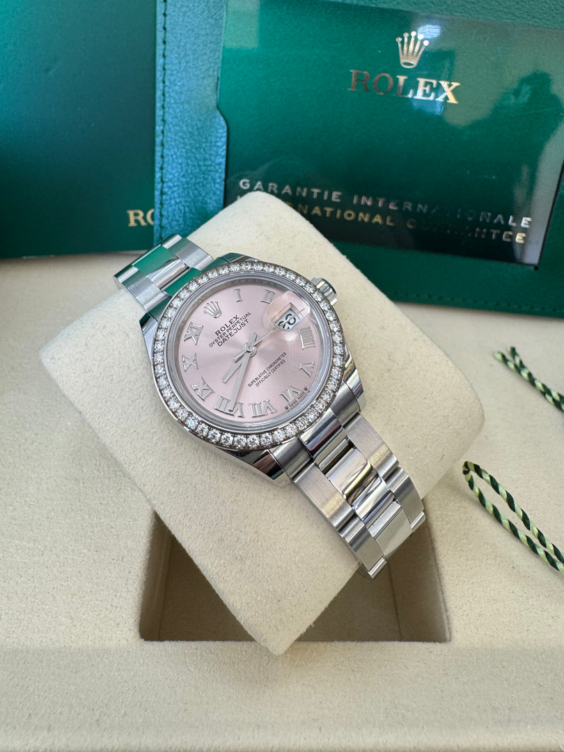 Rolex Datejust 28mm 279384RBR 2024 Pink Roman Dial Oyster