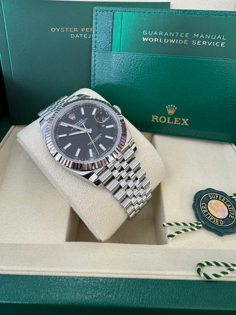 Rolex Datejust 41mm 126334 2025 Black Index Dial Jubilee