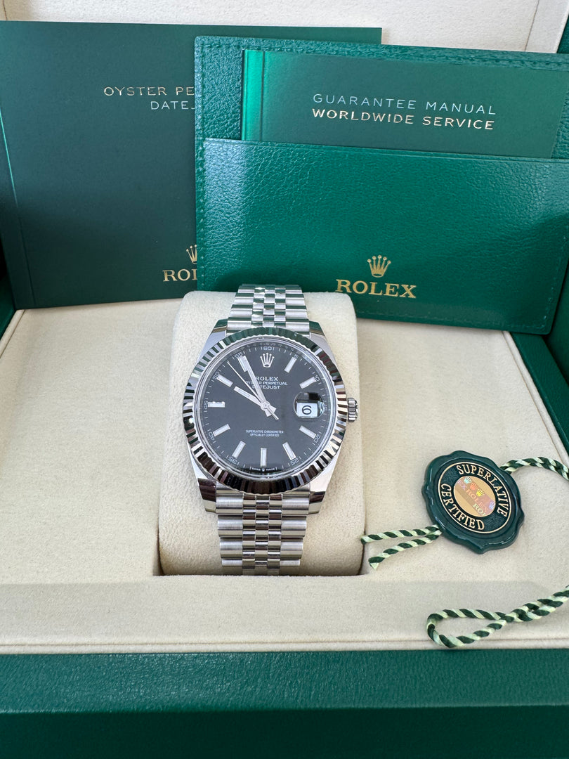 Rolex Datejust 41mm 126334 2025 Black Index Dial Jubilee