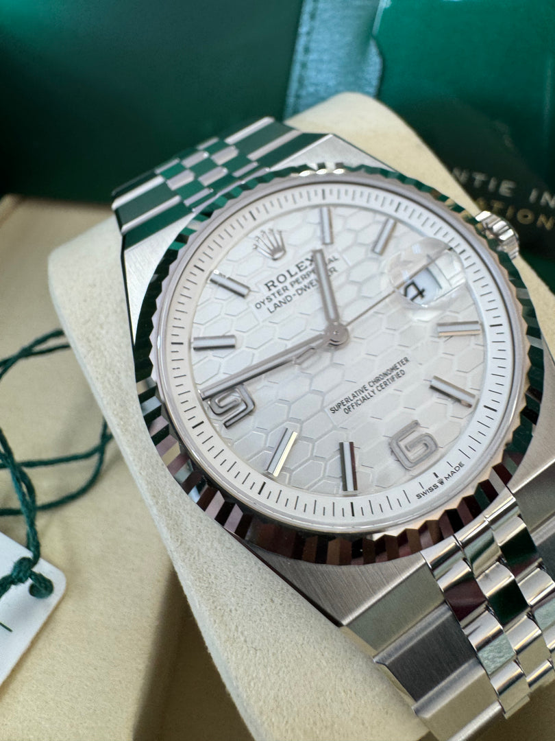 Rolex Land-Dweller 40mm 127334 2026 Silver Honeycomb Dial