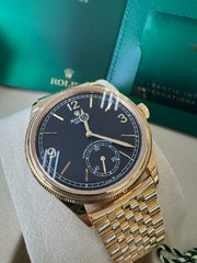 Rolex 1908 18K Gold Black Dial Ref 52508
