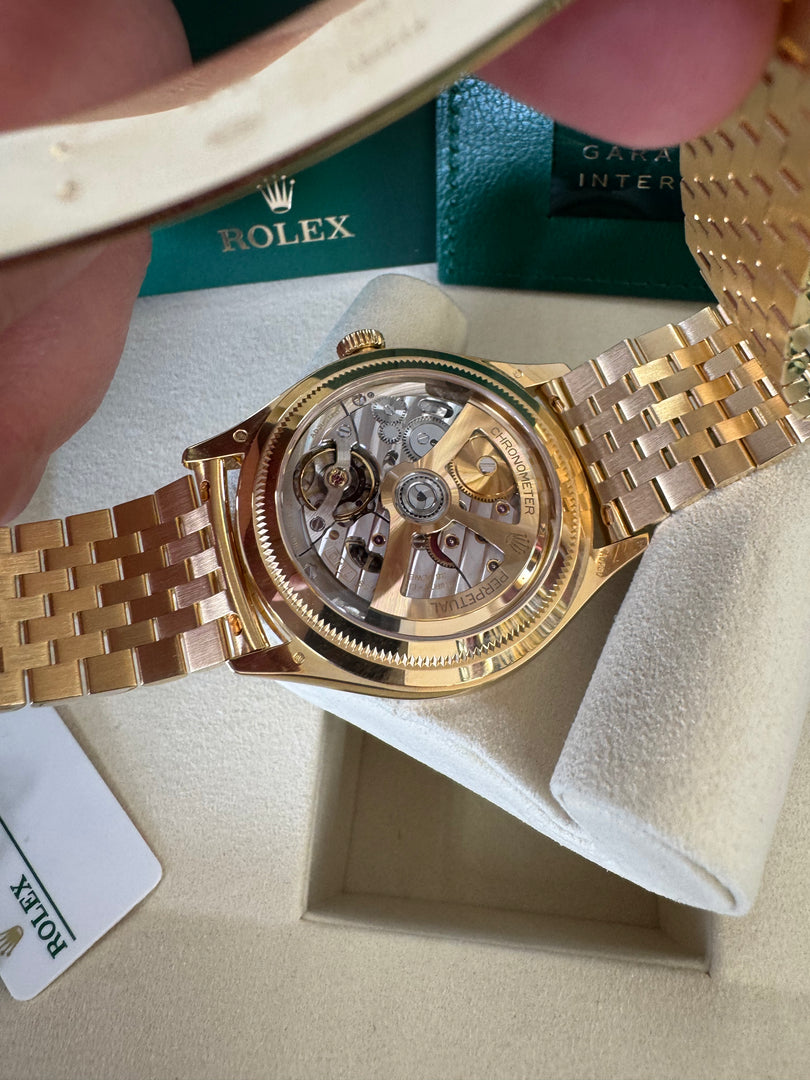 Rolex 1908 18K Gold Black Dial Ref 52508